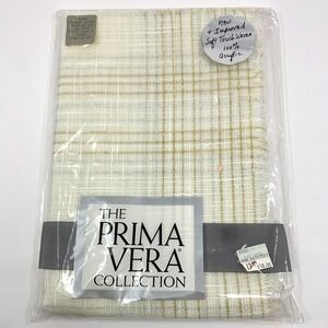 Vintage Prima Vera Ivory, Gold & Silver Thread Fringed Table Cloth 52x52 Holiday